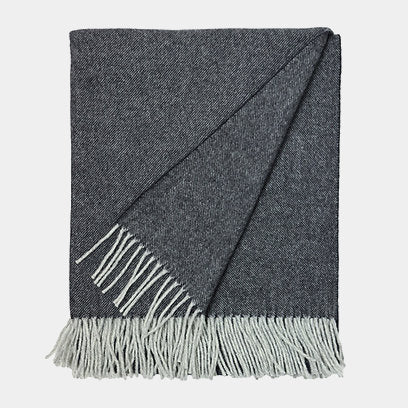 Pléd z panenské merino vlny MELANGE černý