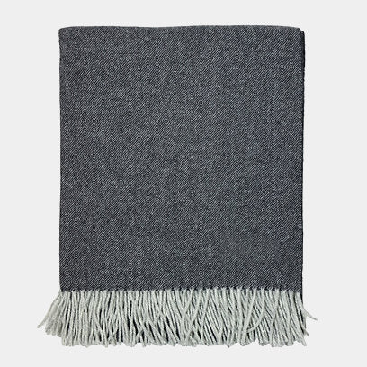 Pléd z panenské merino vlny MELANGE černý