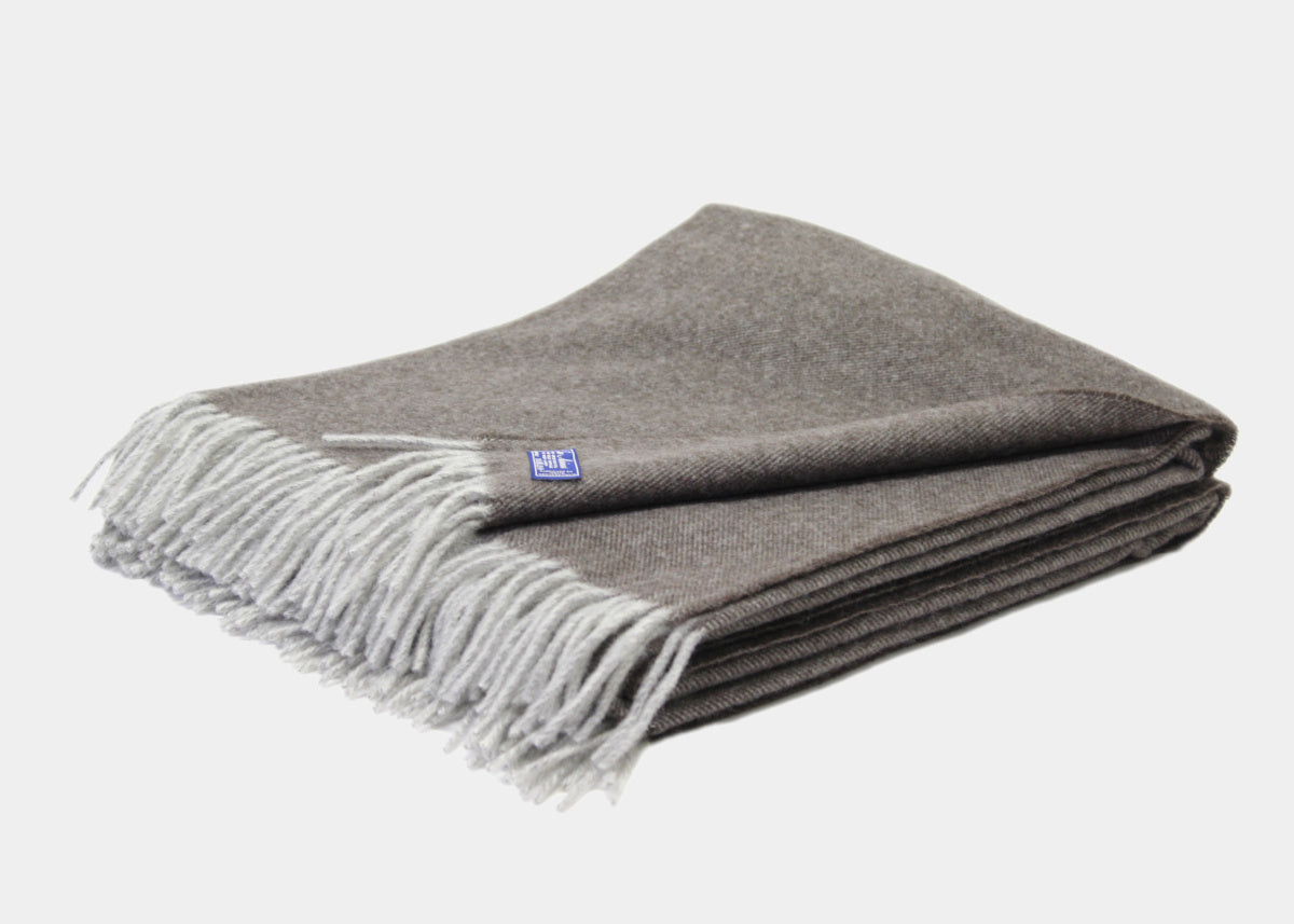 Pléd z panenské merino vlny MELANGE hnědý