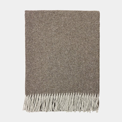 Pléd z panenské merino vlny MELANGE hnědý