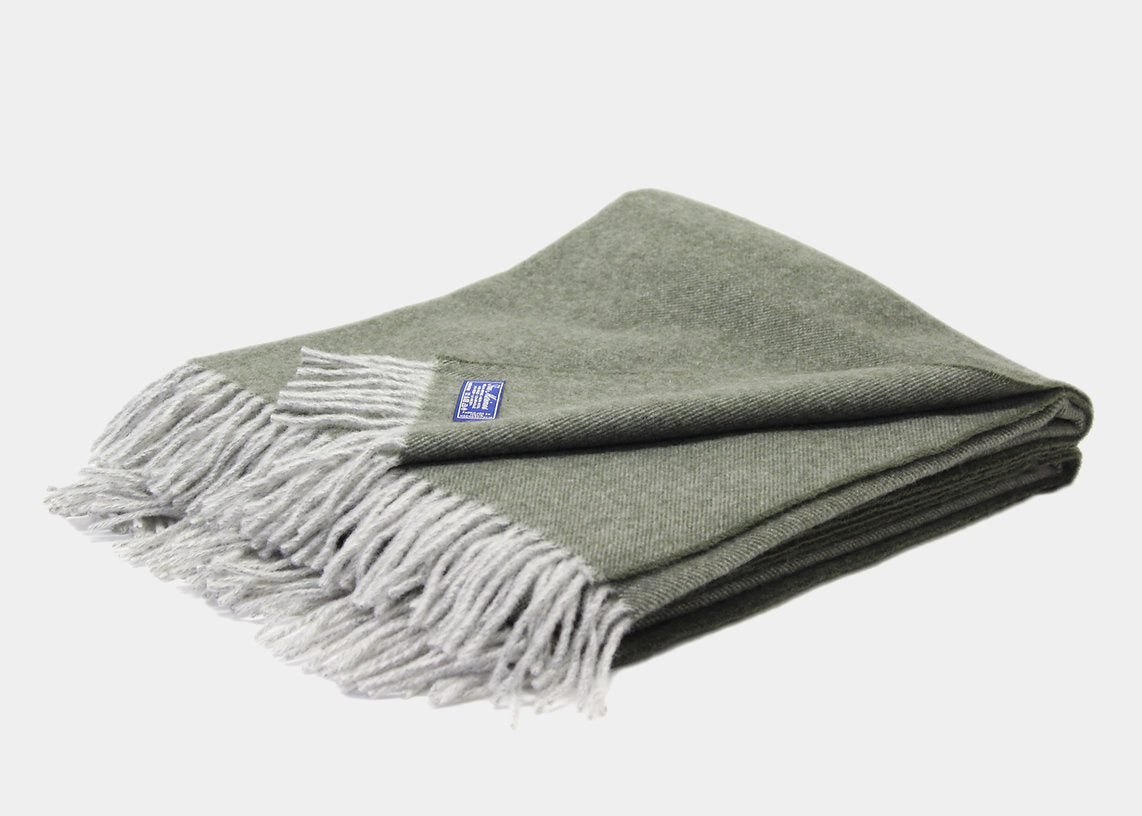 Pléd z panenské merino vlny MELANGE zelený