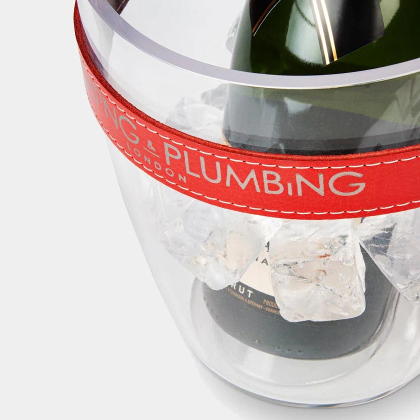 Chladič na šampaňské "Keep Your Cool" - červený kožený řemínek