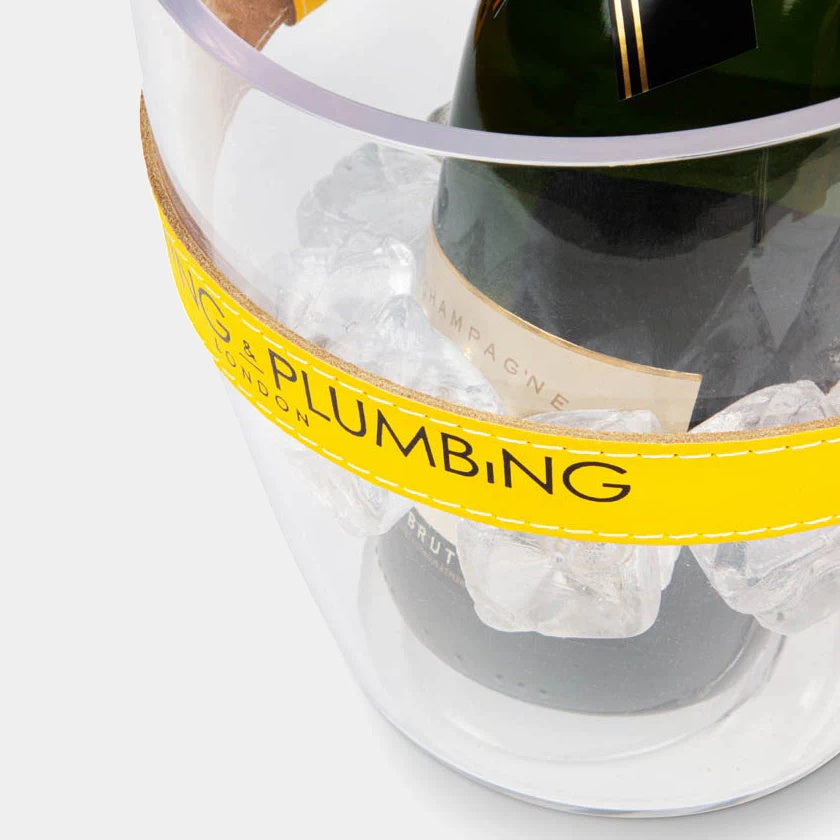 Chladič na šampaňské "Keep Your Cool" - žlutý kožený řemínek