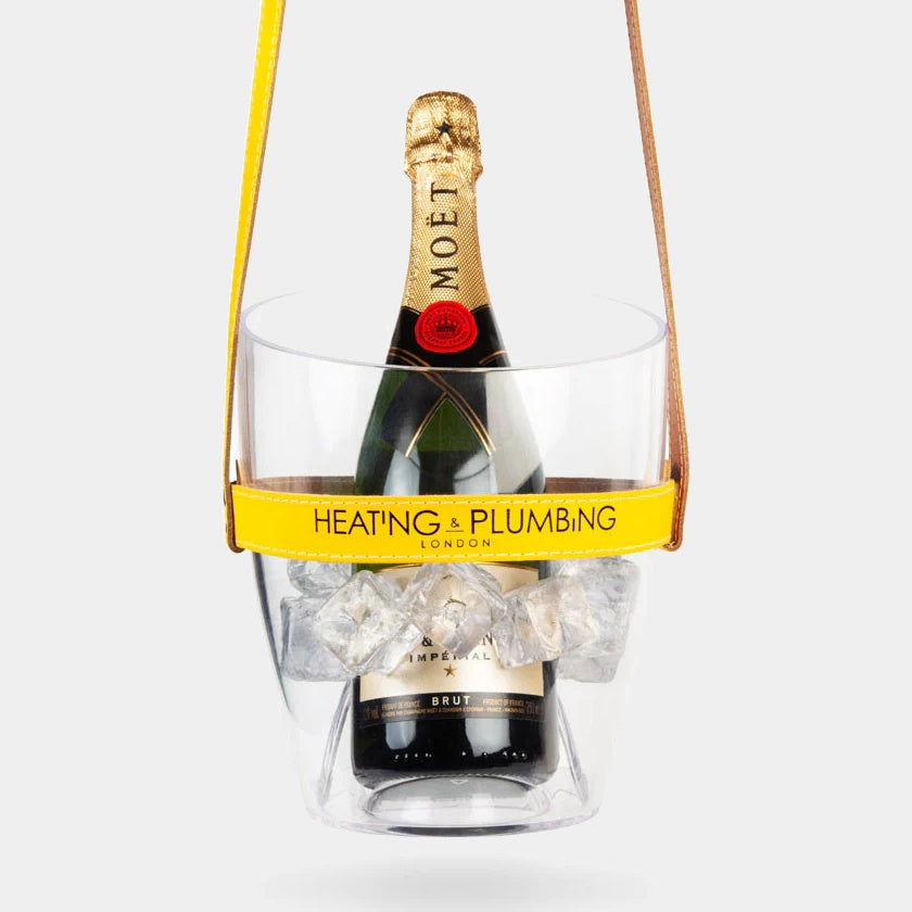 Chladič na šampaňské "Keep Your Cool" - žlutý kožený řemínek