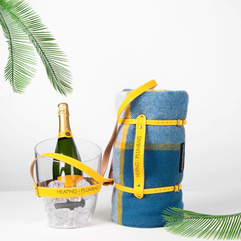 Chladič na šampaňské "Keep Your Cool" - žlutý kožený řemínek