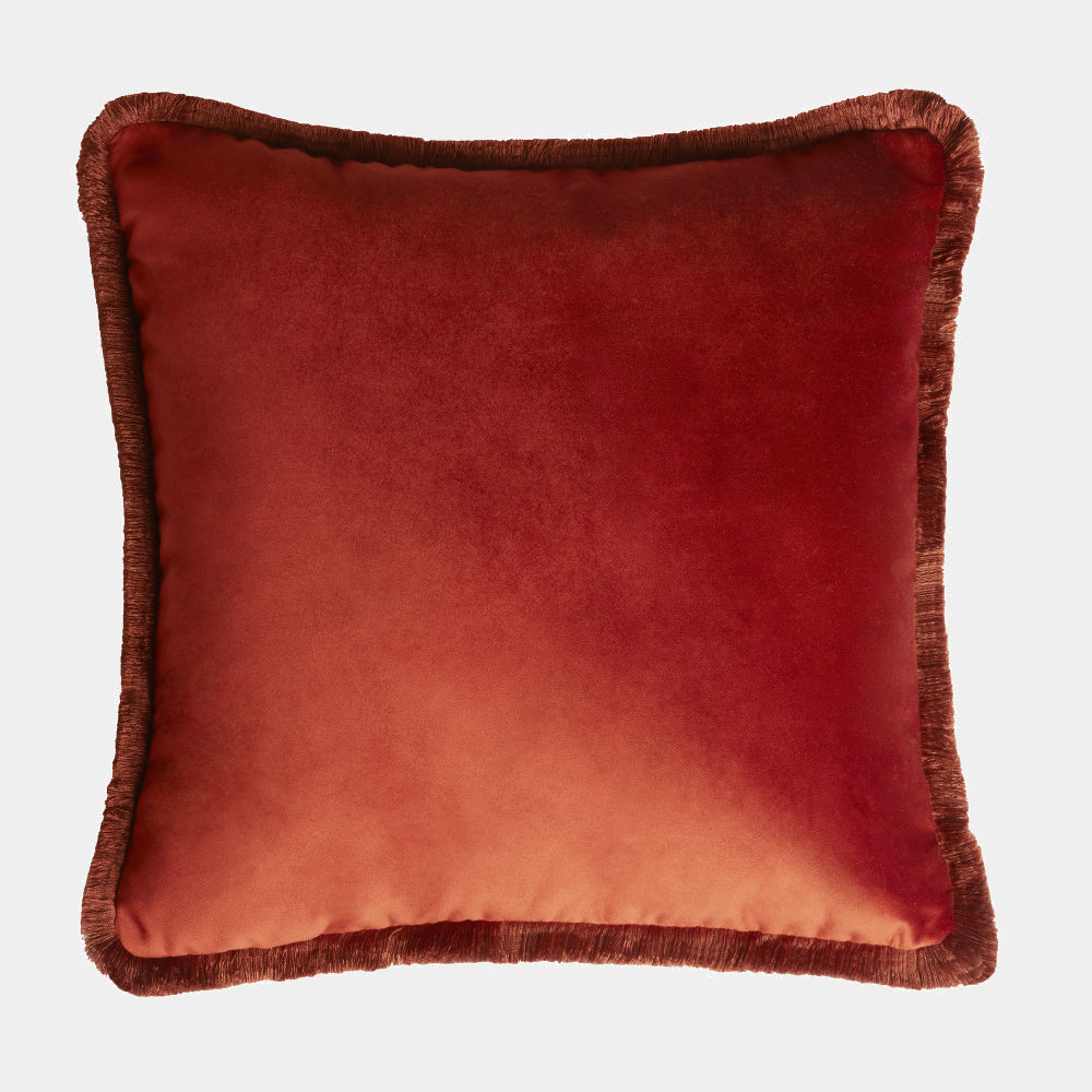 LO DECOR Velvet cushion with fringes 60x60