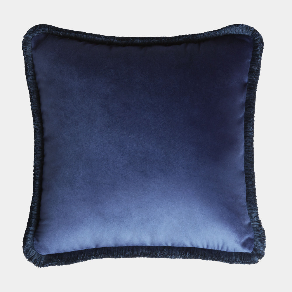 LO DECOR velký sametový dekorační polštář s třásněmi 60x60 navy