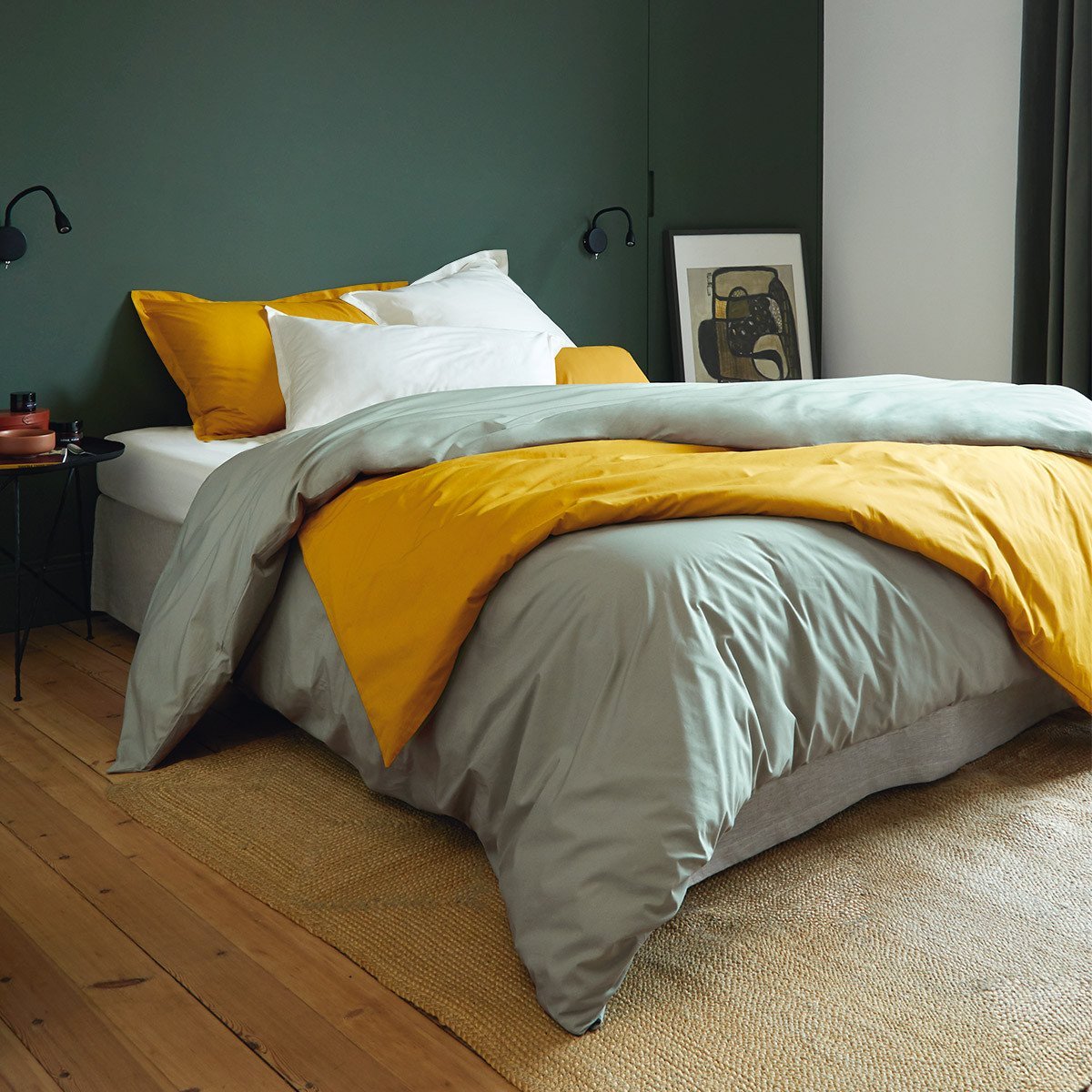 OLIVIER DESFORGES Luxusní perkálové napínací prostěradlo ALCÔVE KAKI