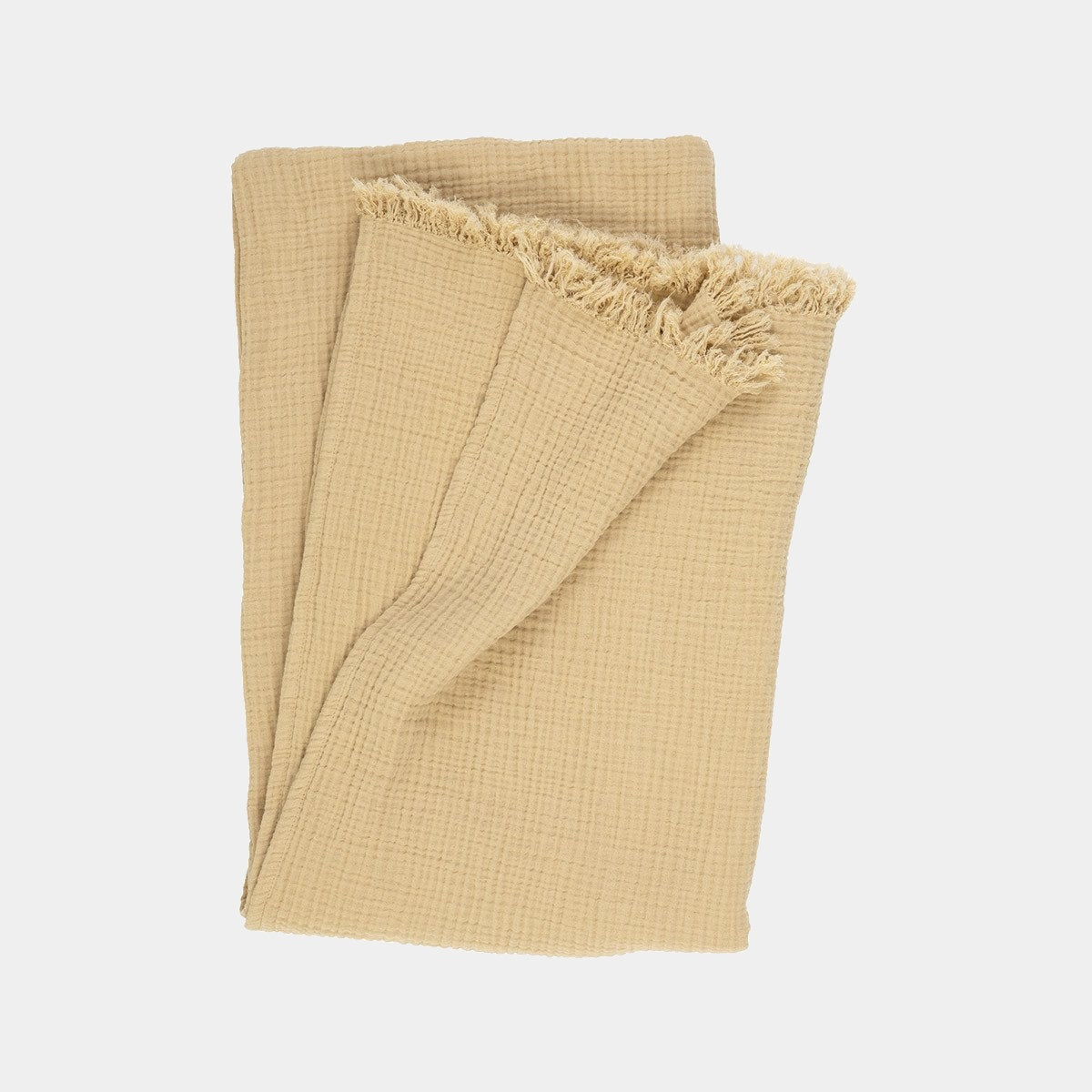 OLIVIER DESFORGES Mušelínový přehoz s třásněmi 140x200 cm CYCLADES DUNE