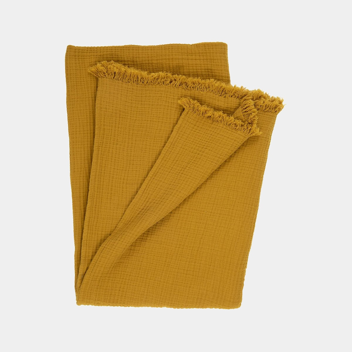 OLIVIER DESFORGES Mušelínový přehoz s třásněmi 140x200 cm CYCLADES AMBRE