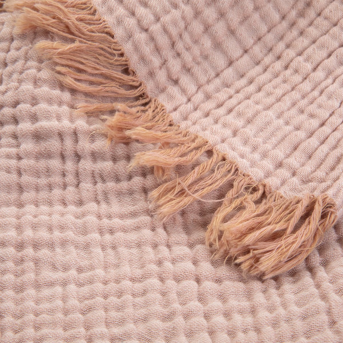 OLIVIER DESFORGES Mušelínový přehoz s třásněmi 140x200 cm CYCLADES PRALIN