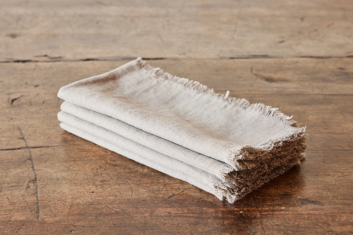 Once Milano lněný ubrousek s třásněmi