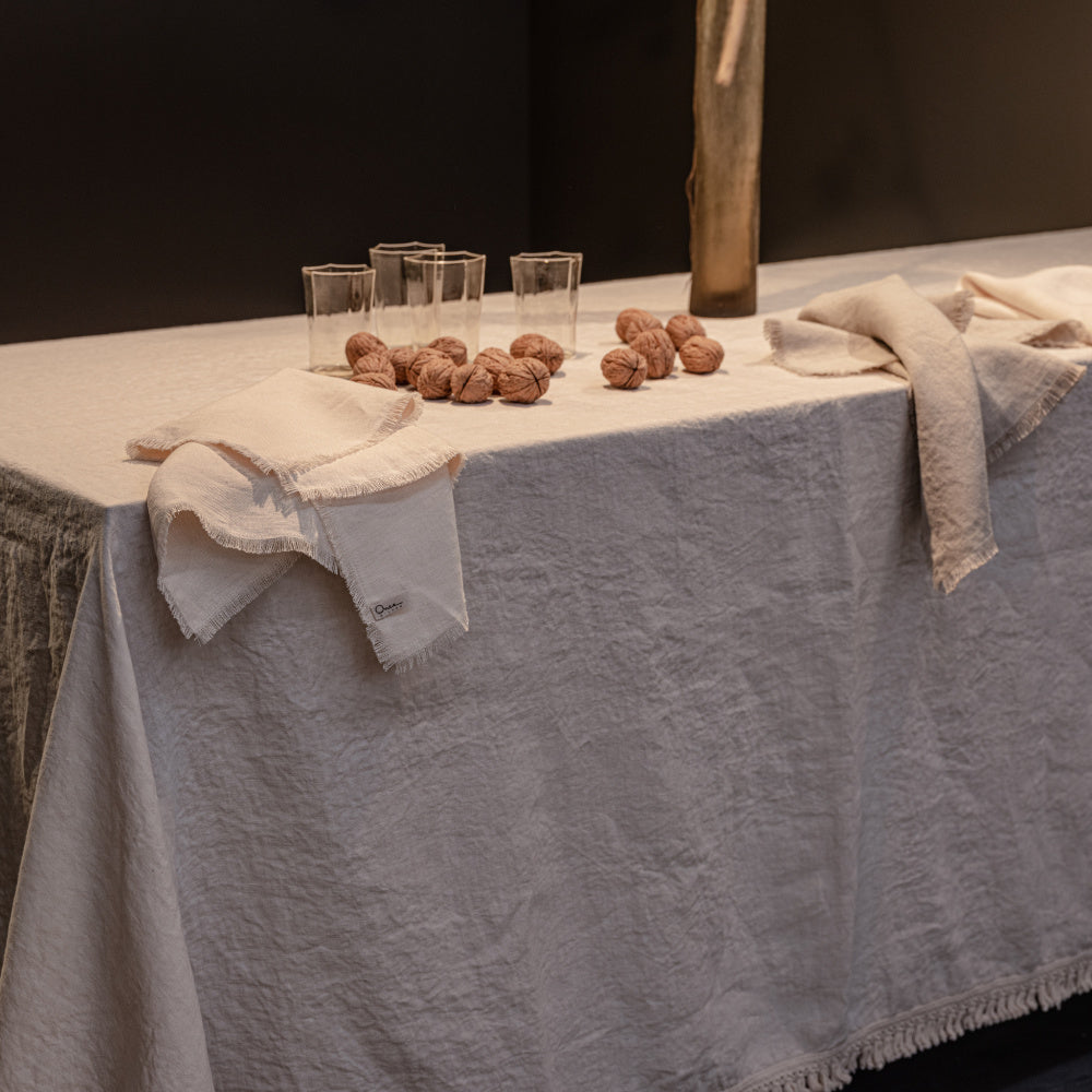 Once Milano lněný ubrousek s třásněmi