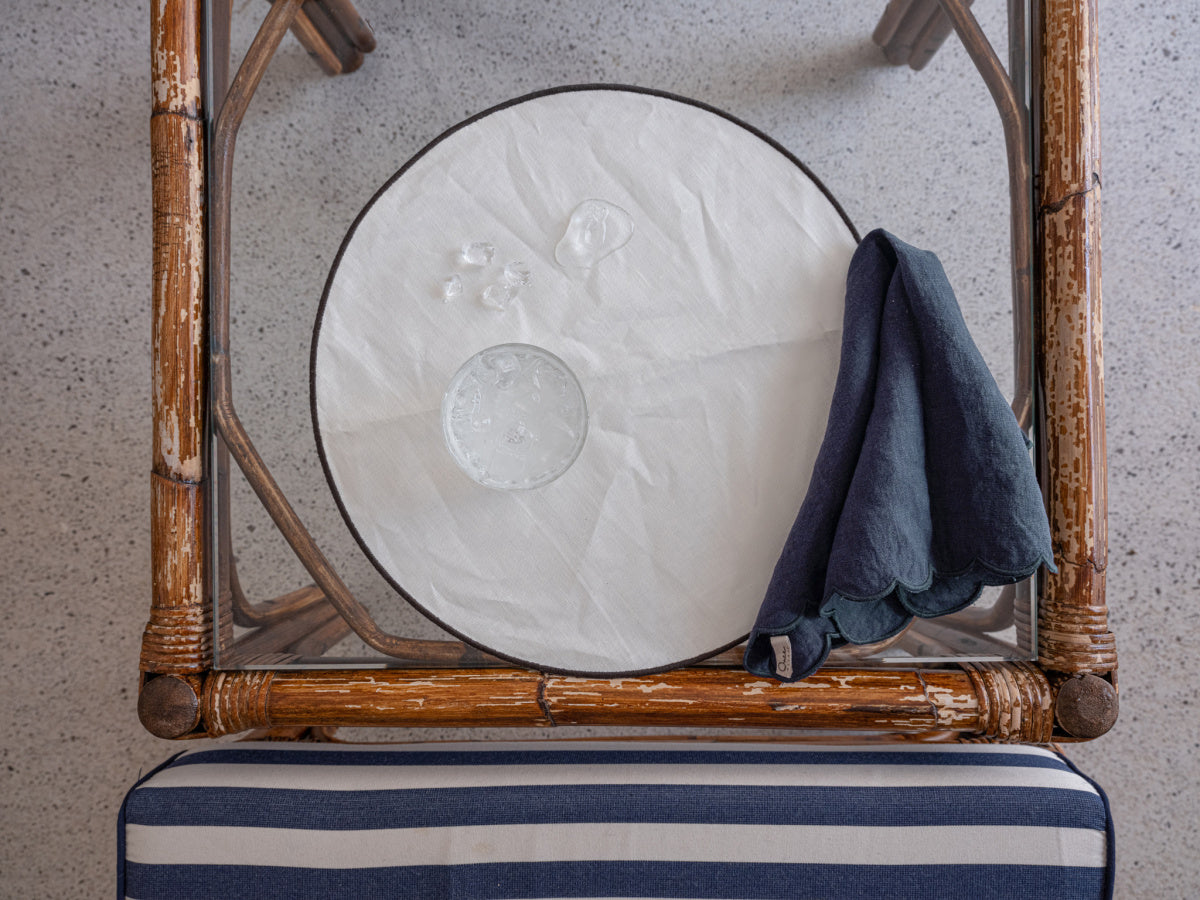 Once Milano lněný ubrousek se zoubkovým lemem