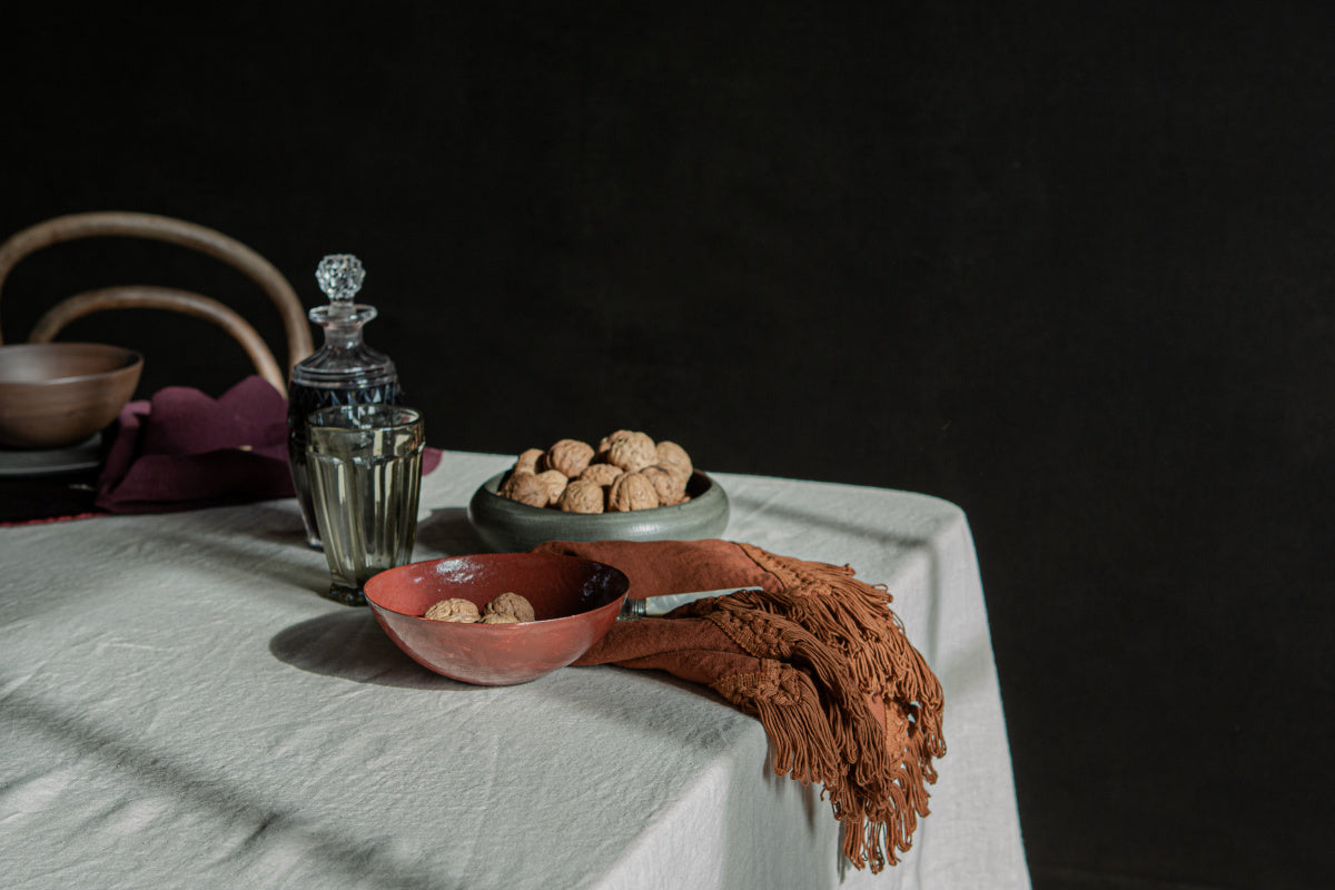 Once Milano lněný ubrousek s dlouhými třásněmi 2 ks