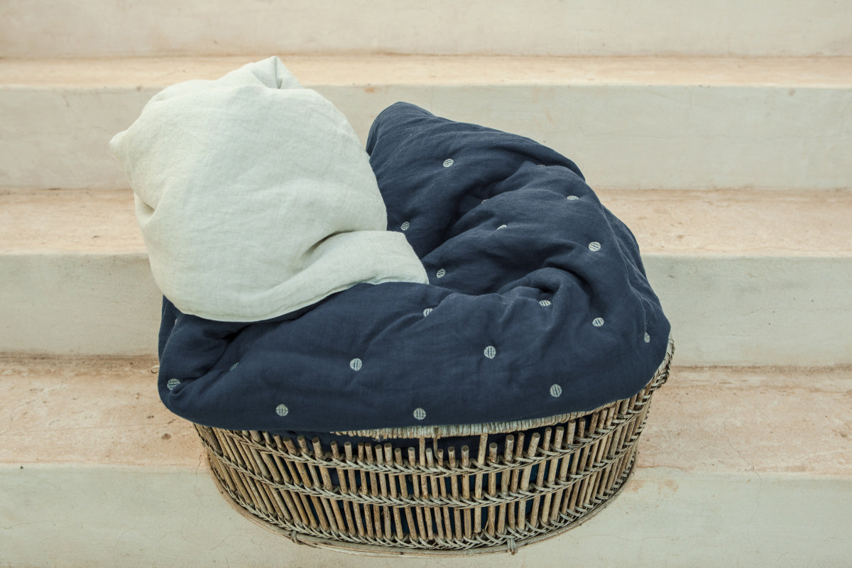 Once Milano luxusní lněný quilt přehoz na postel