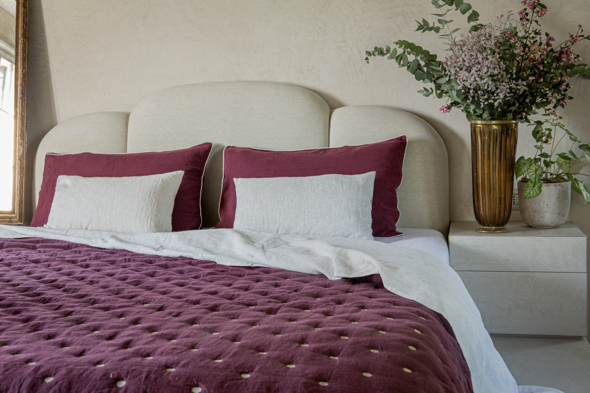 Once Milano luxusní lněný quilt přehoz na postel