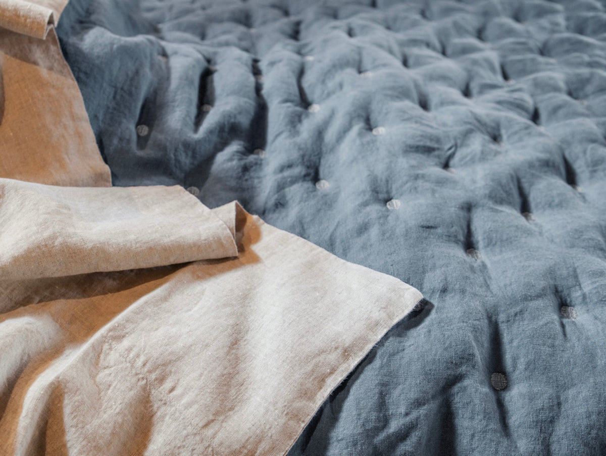 Once Milano luxusní lněný quilt přehoz na postel 
