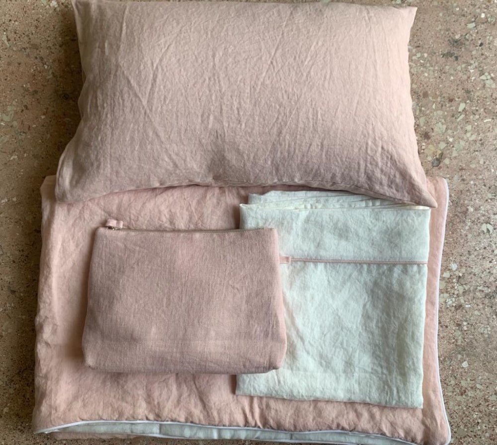 Once Milano exkluzivní lněný dětský dárkový set do postýlky