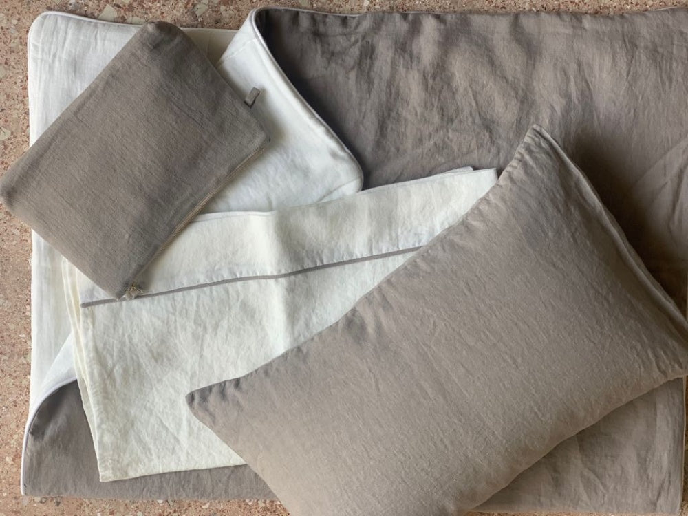 Once Milano exkluzivní lněný dětský dárkový set do postýlky