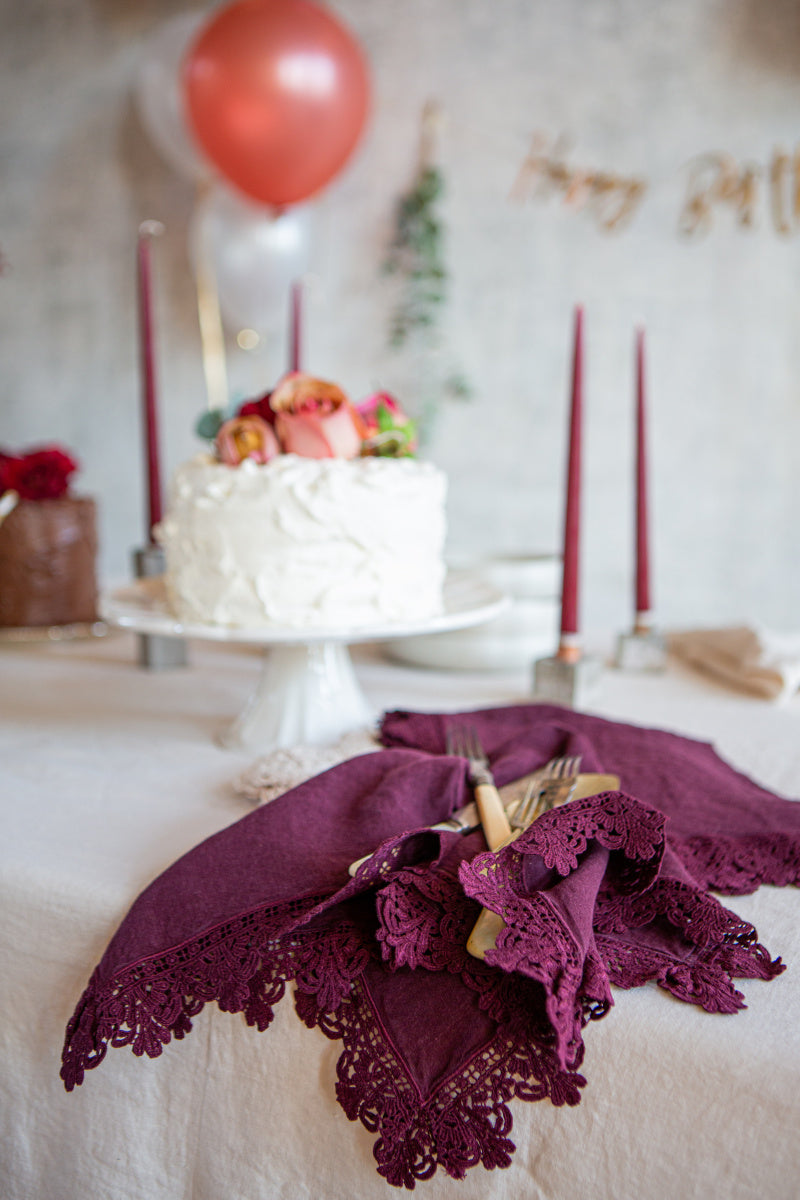 Once Milano lněný ubrousek s krajkou Sicily