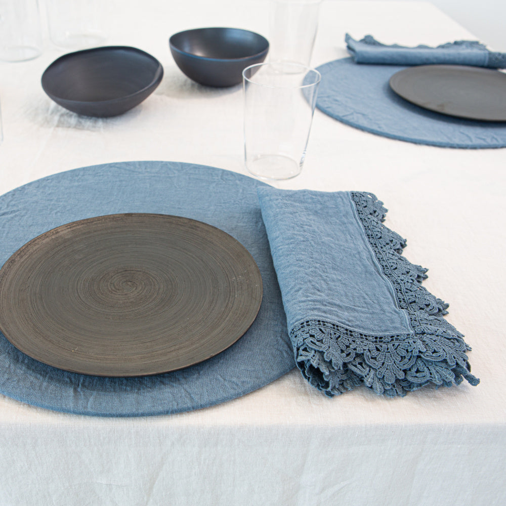 Once Milano lněný ubrousek s krajkou Sicily