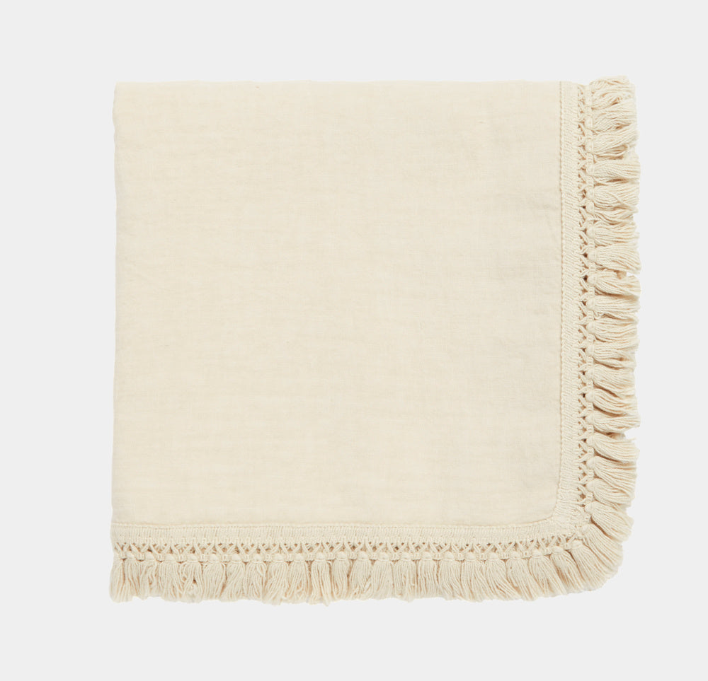 Once Milano lněný ubrousek s krátkými třásněmi