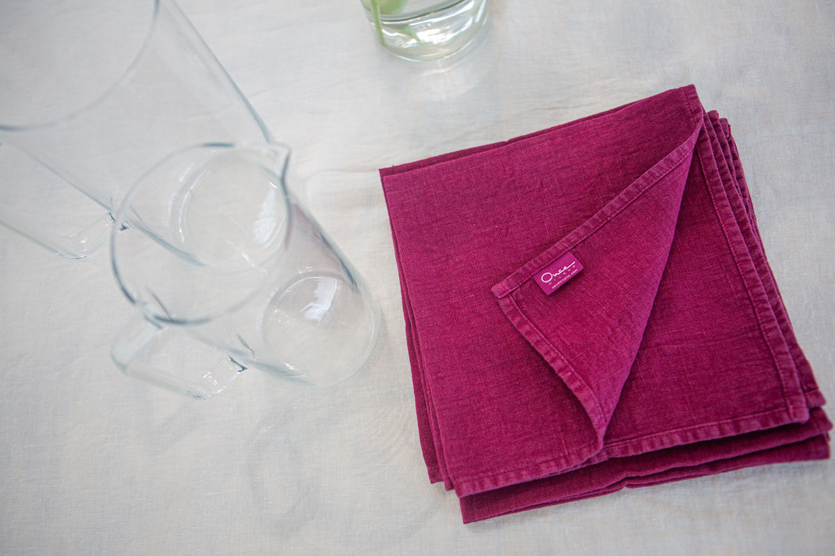 Once Milano lněný ubrousek z jemného lnu set 4 ks