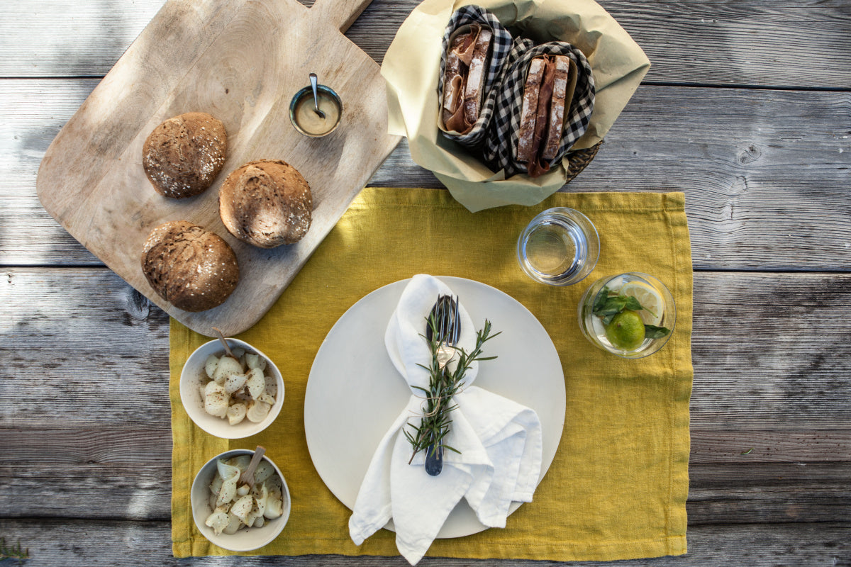 Once Milano lněný ubrousek z jemného lnu set 4 ks