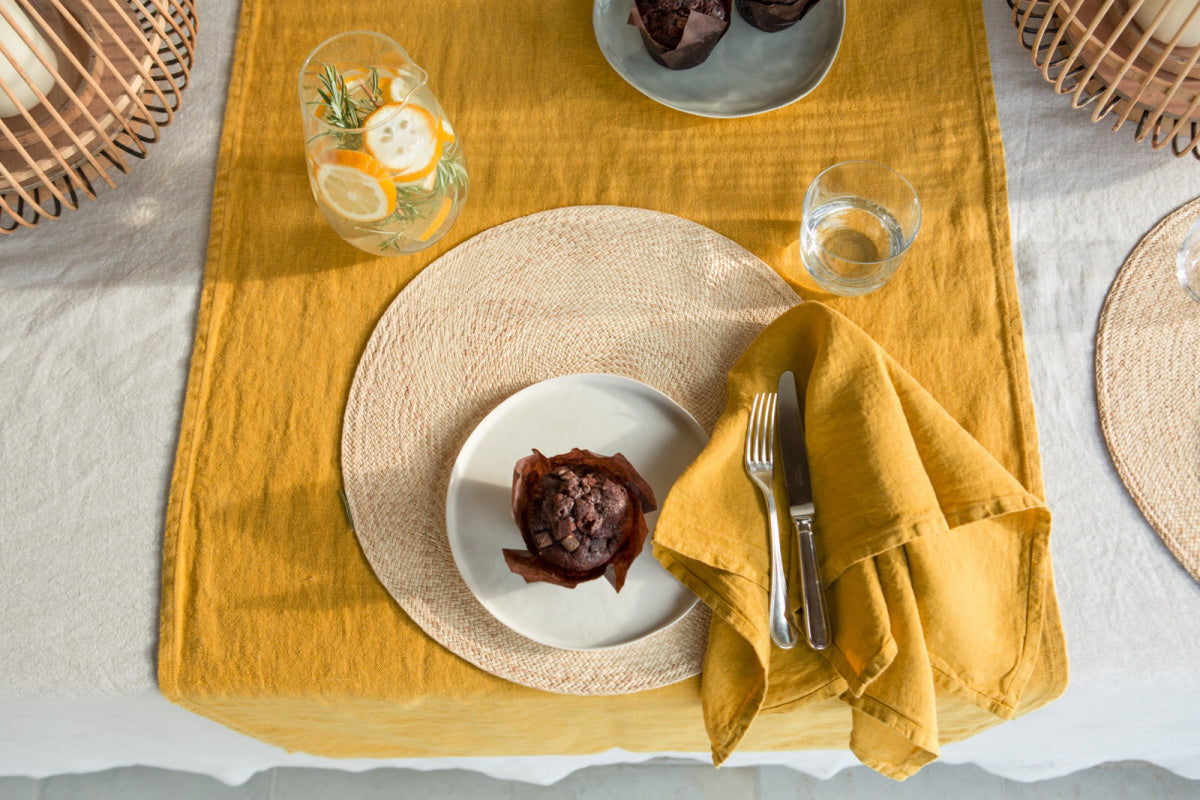 Once Milano lněný ubrousek z jemného lnu set 4 ks