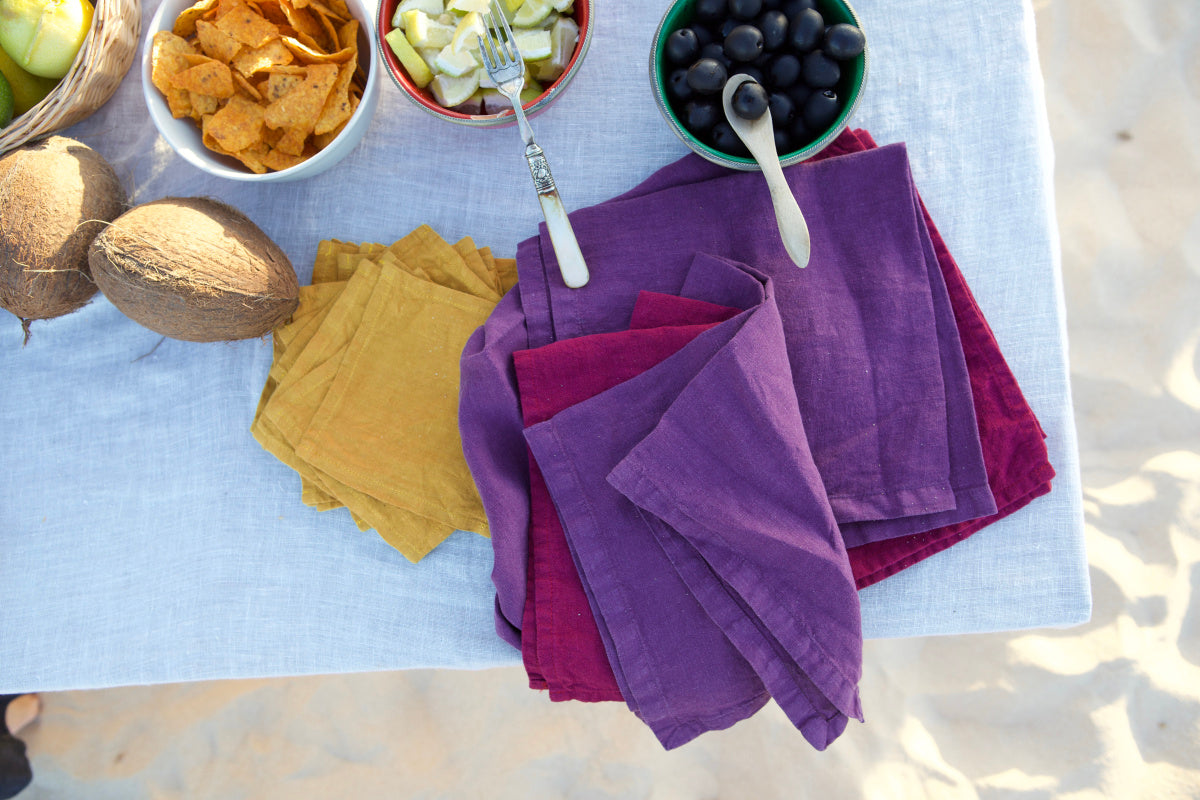 Once Milano lněný ubrousek z jemného lnu set 4 ks