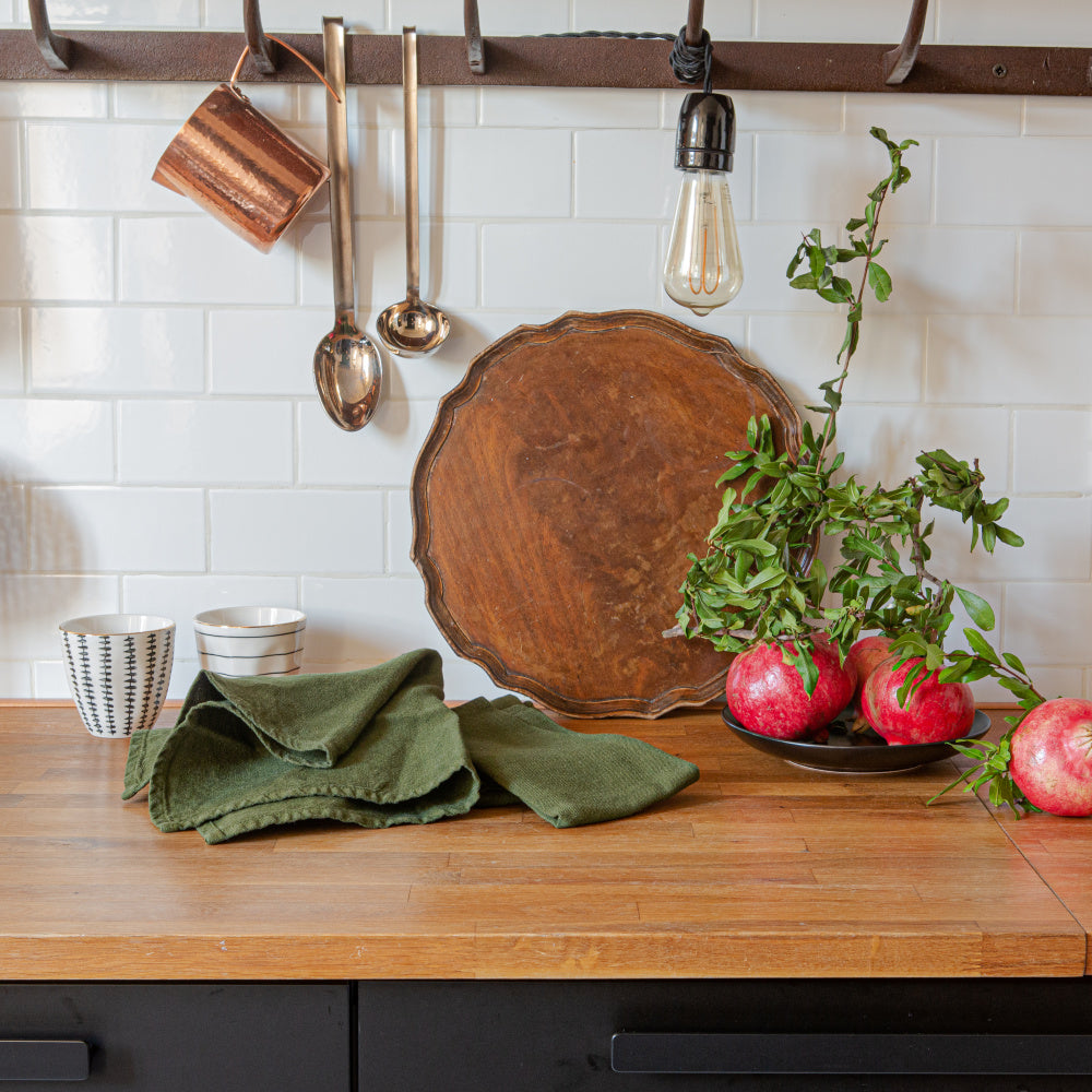 Once Milano lněný ubrousek z pevného lnu set 2 ks