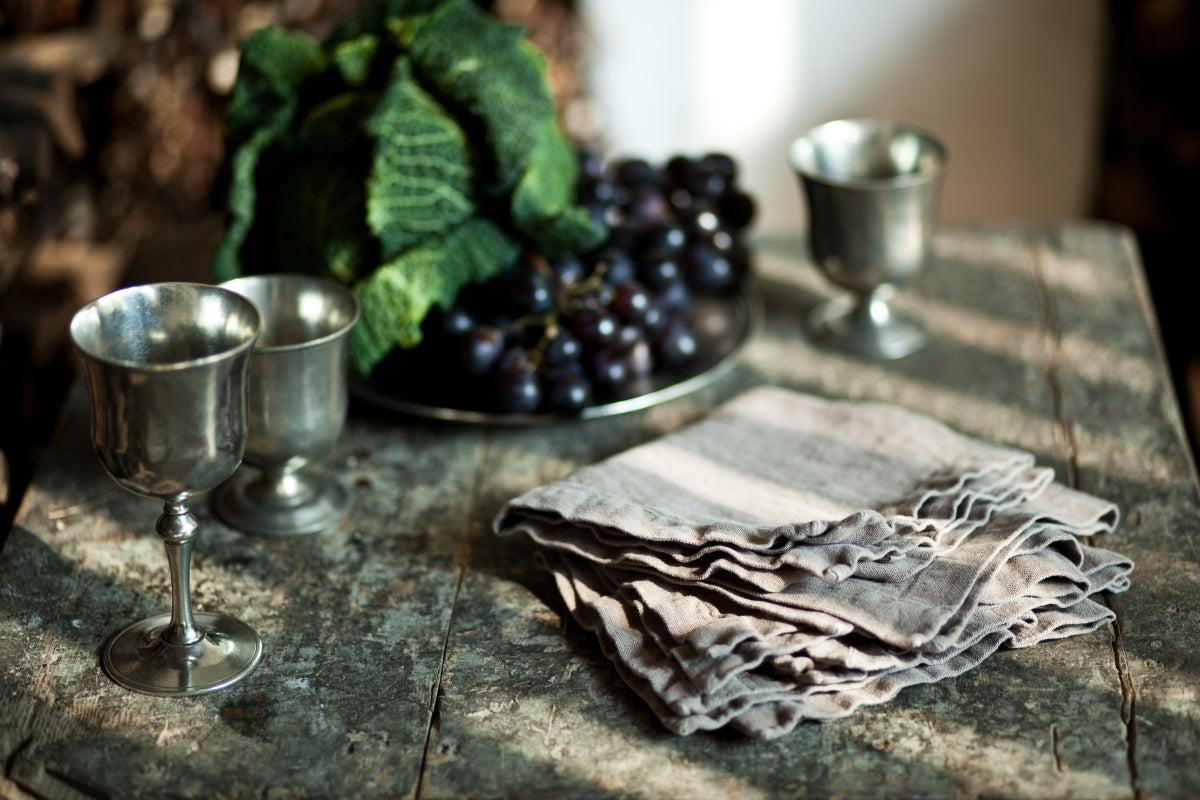 Once Milano lněný ubrousek z pevného lnu set 2 ks