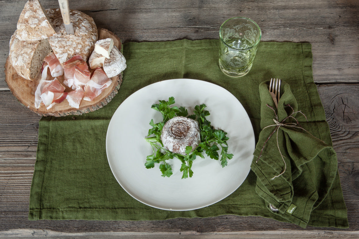 Once Milano lněný ubrousek z pevného lnu set 2 ks