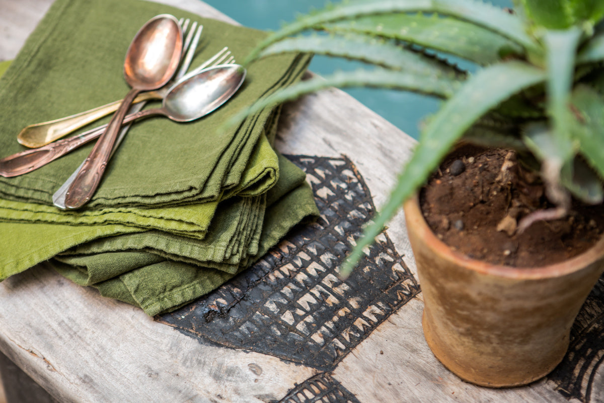 Once Milano lněný ubrousek z pevného lnu set 2 ks