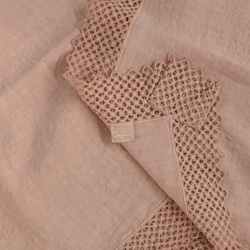 Once Milano lněný ubrus s krajkou Sicily