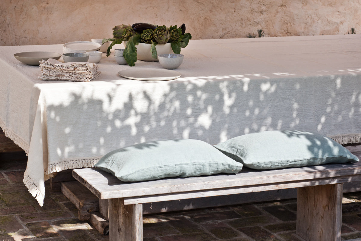 Once Milano lněný ubrus s třásněmi