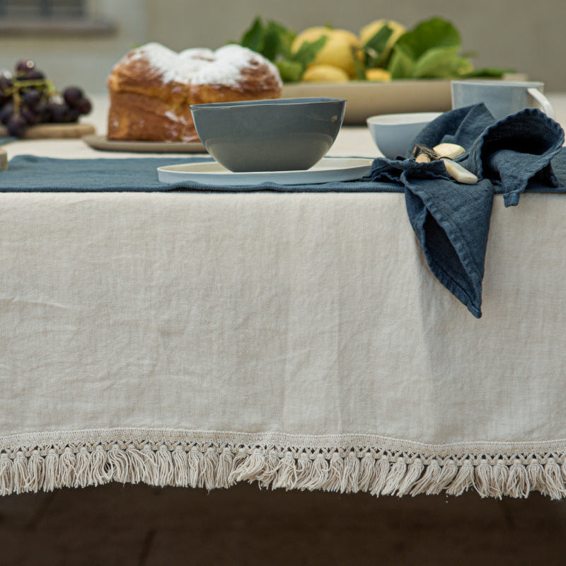 Once Milano lněný ubrus s třásněmi