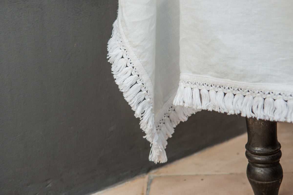 Once Milano lněný ubrus s třásněmi