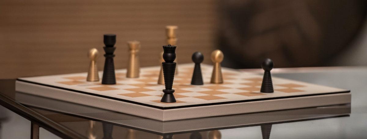 Kožená herní deska pro šachy a dámu - Pinetti - perdonahome