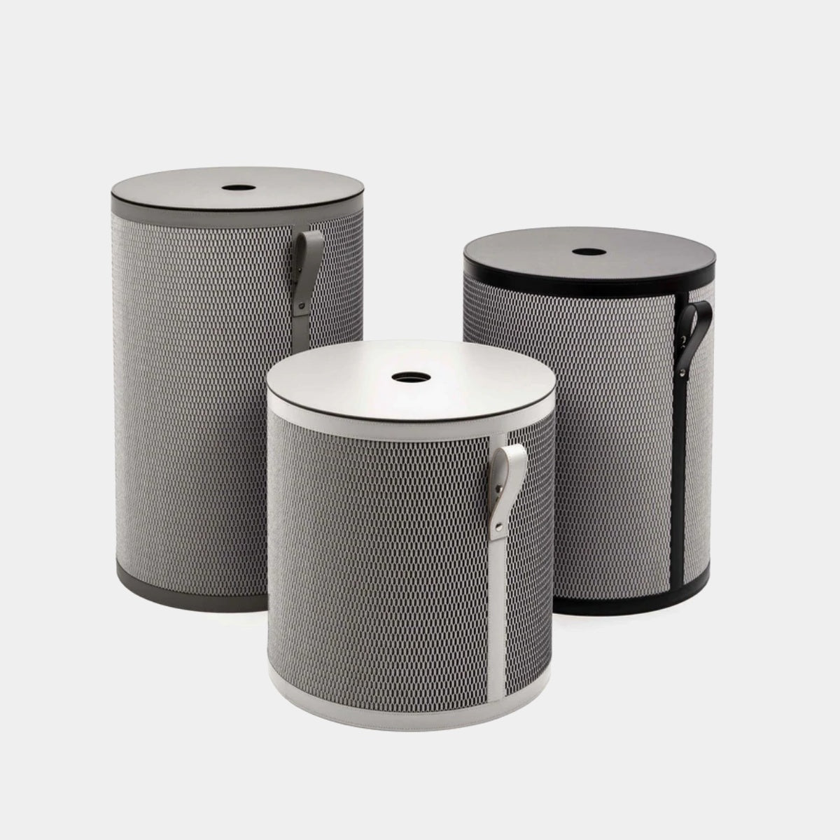 Pinetti Nadia vysoký kožený koš na prádlo s víkem 60 cm