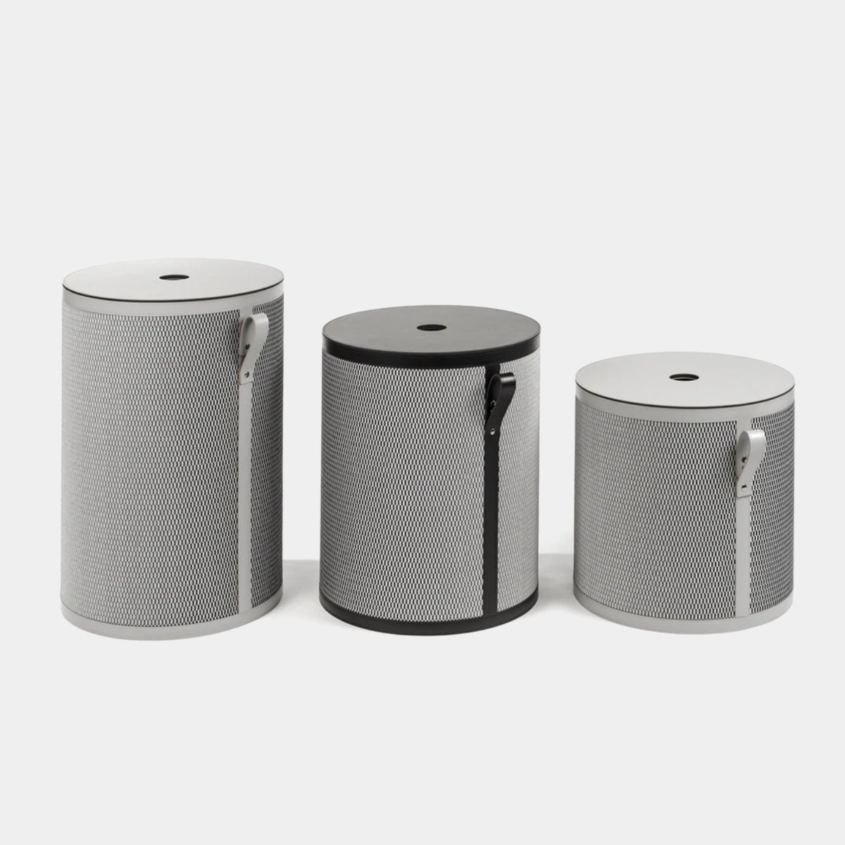 Pinetti Nadia nízký kožený koš na prádlo s víkem