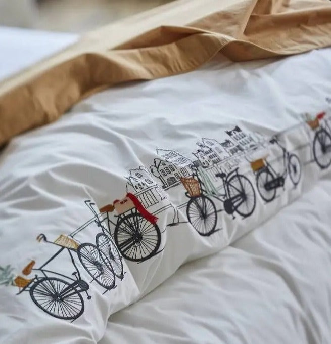 Sylvie Thiriez exkluzivní perkálové povlečení Amsterdam s výšivkou