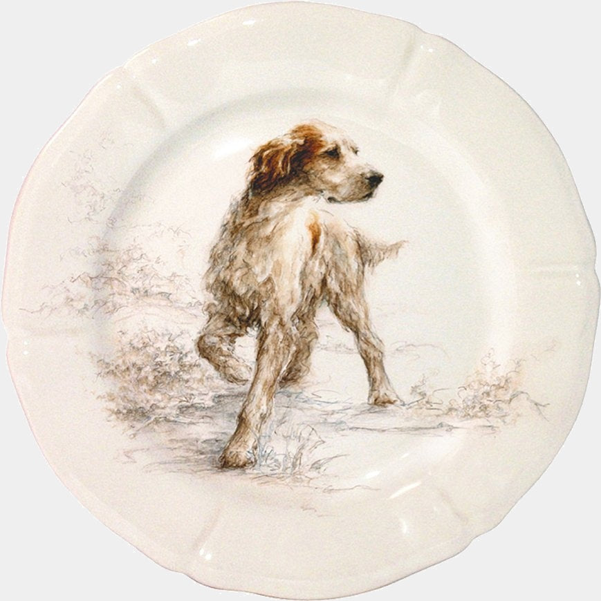 GIEN SOLOGNE talíř 23,2 cm - vzor psi - set 6 ks