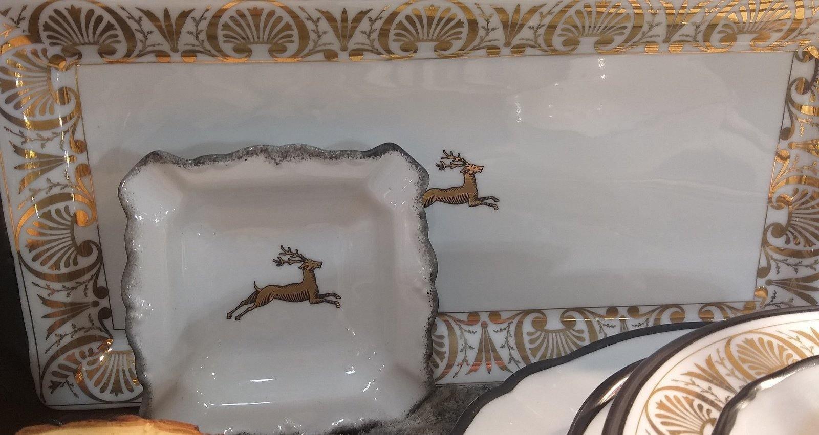 talíře porcelán s jelenem