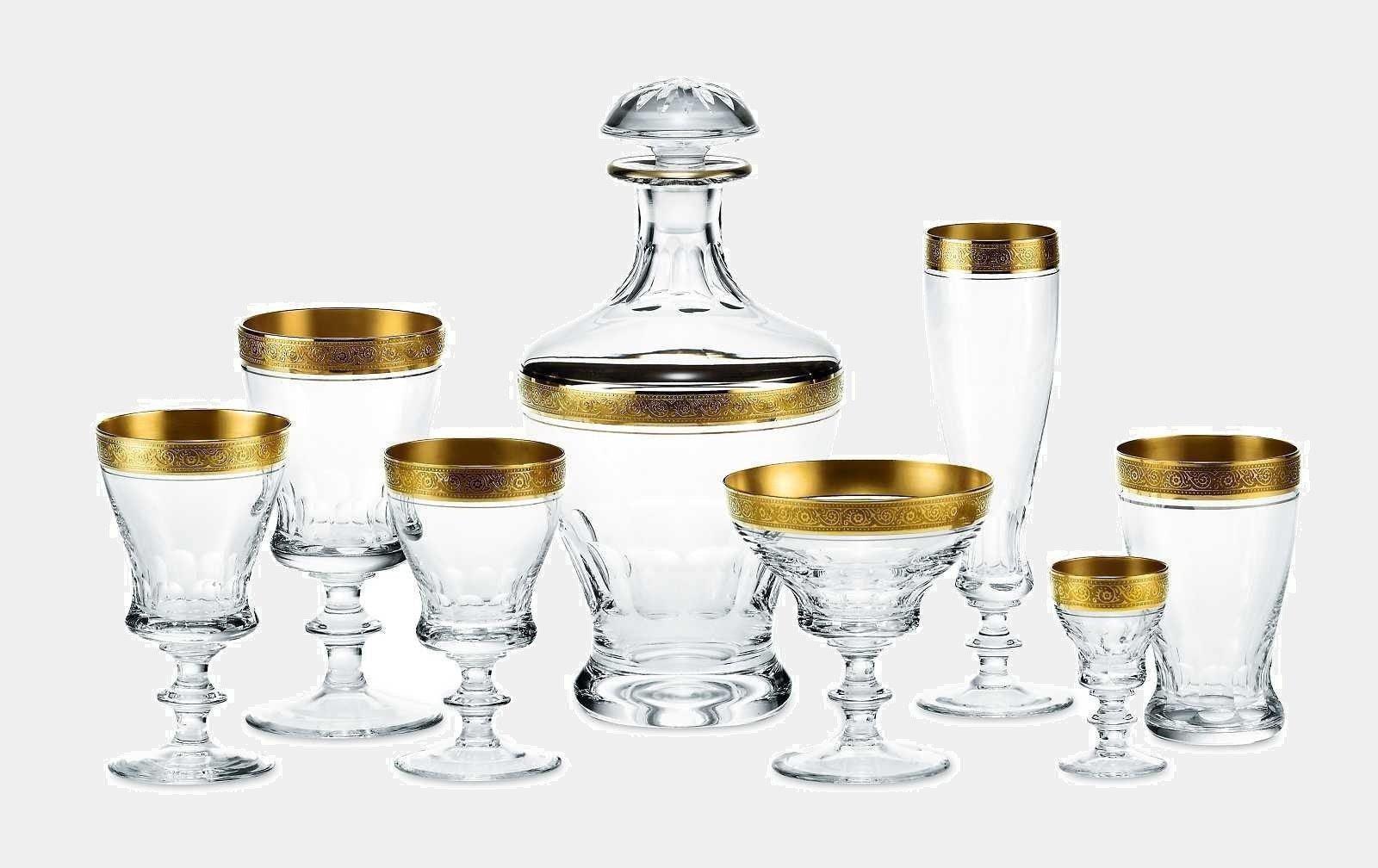 německé křišťálové sklenice se zlatým zdobením