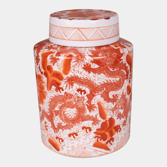 Čínská keramická váza oranžová
