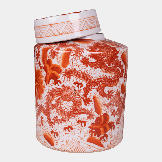 Čínská keramická váza oranžová
