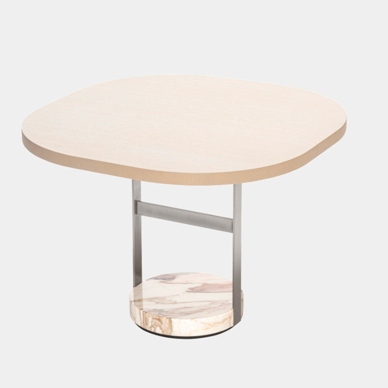 Odkládací stolek DAMA z jasanového dřeva a s mramorovou základnou