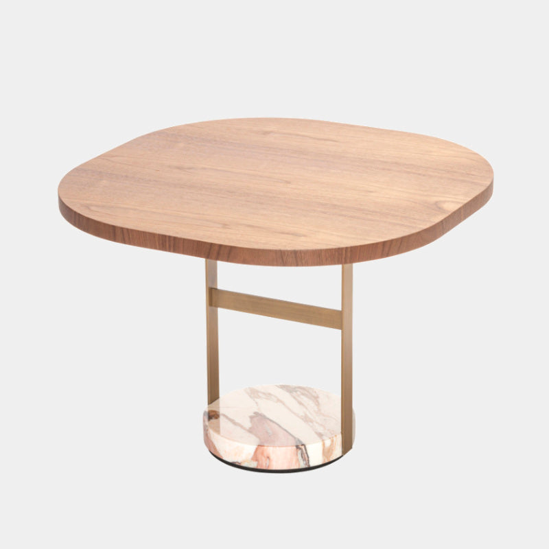 Odkládací stolek DAMA z ořechového dřeva a s mramorovou základnou 